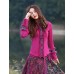 Our Story Going out Vintage Regular PulloverEmbroidered Purple Crew Neck Long Sleeve Cotton / Spandex Spring