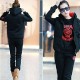 Women's Autumn New Print Hoodies Set(Top&Vest&Pant) , Casual Hooded Long Sleeve