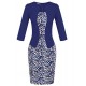 Women's Sexy / Work / Casual / Day Floral Sheath Dress , Round Neck Knee-length Polyester