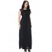 Women's Beach Plus Size / Lace Dress,Solid Round Neck Maxi Sleeveless Black Polyester Spring