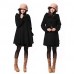 Women's Cape Korean Plus Size with Belt Woolen Blend Maternity Trench Coat