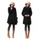 Women's Cape Korean Plus Size with Belt Woolen Blend Maternity Trench Coat