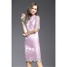 Women's Street chic Print Sheath Dress,Stand Above Knee Polyester