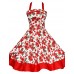 Women's Halter 50s Vintage Plus Sizes Swing Dress