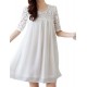 Women's Casual/Daily Cute Plus Size Dress U Neck Above Knee ? Length Sleeve Red / White / Black Summer