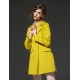  Women's Going out Simple Notch Lapel Long Sleeve Fall / Winter Yellow Wool / Polyester Medium