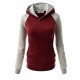 Women's Casual Hooded Color Block Long Sleeve Hoodies