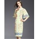 Casual/Daily Simple Sheath Dress,Print Round Neck Knee-length ? Length Sleeve White Others Summer Mid Rise