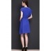 Women's Going out Vintage / Simple Sheath / Chiffon Dress,Embroidered Round Neck Above Knee Short Sleeve