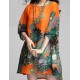 Women's Casual/Daily / Plus Size Dress,Floral Mini ? Length Sleeve Blue / Red / Black Summer Inelastic Thin