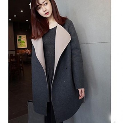 Maternity Long Trench Coat , Casual Long Sleeve Wool