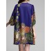 Women's Casual/Daily / Plus Size Dress,Floral Mini ? Length Sleeve Blue / Red / Black Summer Inelastic Thin