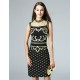  Women's Casual/Daily Sexy Shift Dress,Embroidered Crew Neck Above Knee Sleeveless Polyester Summer