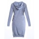 Women's Casual/Daily / Plus Size Dress,Solid Round Neck / Hooded Above Knee Long Sleeve Blue / Black / Gray Polyester Fall Micro-elastic