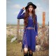 Our StoryGoing out Vintage Sheath DressPaisley Round Neck Midi Long Sleeve Blue Polyester / Spandex Spring