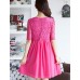 Women's Casual/Daily Cute Plus Size Dress U Neck Above Knee ? Length Sleeve Red / White / Black Summer