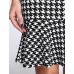 Women's Vintage / Simple Houndstooth Ruffle Slim Fishtail Plus Size / Sheath Dress,Square Neck Knee-length