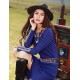 Our StoryGoing out Vintage Sheath DressPaisley Round Neck Midi Long Sleeve Blue Polyester / Spandex Spring