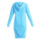 Women's Casual/Daily / Plus Size Dress,Solid Round Neck / Hooded Above Knee Long Sleeve Blue / Black / Gray Polyester Fall Micro-elastic