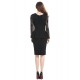 Women's Plus Size / Casual/Daily / Work Street chic Bodycon Dress,Solid V Neck Knee-length Long Sleeve