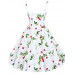 Women's Going out Vintage A Line / Skater Dress,Floral Strap Knee-length Sleeveless White / Black Cotton All Seasons