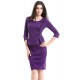 Women's Plus Size / Casual/Daily / Work Vintage Bodycon Dress,Solid Round Neck Knee-length ? Sleeve