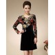 Women's Casual/Daily Simple Sheath Dress,Embroidered Round Neck Above Knee Long Sleeve Red / Orange Polyester Spring