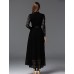  Women's Work Vintage DressSolid Stand Maxi Long Sleeve Black Cotton / Polyester / Nylon