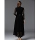  Women's Work Vintage DressSolid Stand Maxi Long Sleeve Black Cotton / Polyester / Nylon