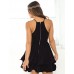 Women's Sexy / Beach Solid Skater Dress , V Neck Mini Polyester