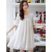 Women's Casual/Daily Cute Plus Size Dress U Neck Above Knee ? Length Sleeve Red / White / Black Summer