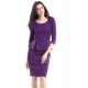 Women's Plus Size / Casual/Daily / Work Vintage Bodycon Dress,Solid Round Neck Knee-length ? Sleeve