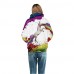 Unisex Relastic Polyester/Spandex Robot Unicorn Attack Printed Long SleeveHoodies