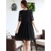 Women's Casual/Daily Cute Plus Size Dress U Neck Above Knee ? Length Sleeve Red / White / Black Summer