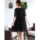 Women's Casual/Daily Cute Plus Size Dress U Neck Above Knee ? Length Sleeve Red / White / Black Summer