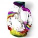 Unisex Relastic Polyester/Spandex Robot Unicorn Attack Printed Long SleeveHoodies