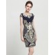  Women's Plus Size / Going out Chinoiserie Bodycon DressEmbroidered Round Neck Above Knee Short Sleeve