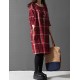 Women's Casual/Cute/Plus Sizes Check Contrast Color Inelastic Long Sleeve Knee-length Loose Dress (Cotton/Linen)