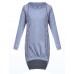 Women's Casual/Daily / Plus Size Dress,Solid Round Neck / Hooded Above Knee Long Sleeve Blue / Black / Gray Polyester Fall Micro-elastic