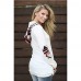 Women's Solid White Hoodies , Casual Hooded Long Sleeve