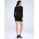 Women's Black/White Mini Dress, Batwing Sleeve Sequin Design