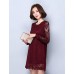 Casual/Daily / Plus Size Street chic Shift Dress,Solid Round Neck Above Knee Long Sleeve Red / White / Black Polyester Spring Mid Rise