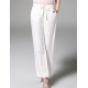  Women's Solid White Straight Pants,Street chic