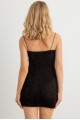 Fuzzy Knit Strapy Off The Shoulder Mini Dress