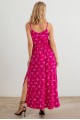 Leaf Print Sleeveless Elastic Waist Maxi Dress