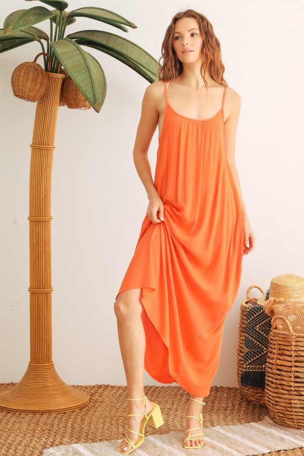 Strappy Two Pocket Tulum Draped Maxi Dress