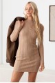 Long Sleeve Ribbed Mock Neck Mini Sweater Dress