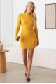 Long Sleeve Ribbed Mock Neck Mini Sweater Dress