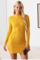 Long Sleeve Ribbed Mock Neck Mini Sweater Dress