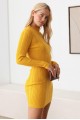 Long Sleeve Ribbed Mock Neck Mini Sweater Dress